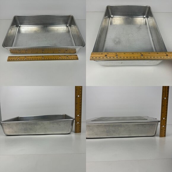 Vtg Mirro Aluminum Pan w Removeable Lid Window 13x9x2 Cake Lasagna CasseroleREAD - Picture 3 of 15